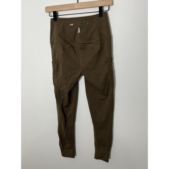 Free People Movement Green Leggings With Pockets Size - Picture 1 of 11
